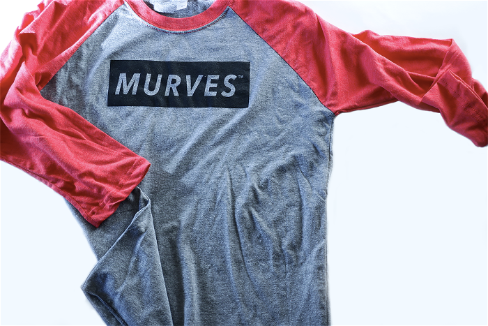 MURVES red/grey baseball tee (muscles & curves)