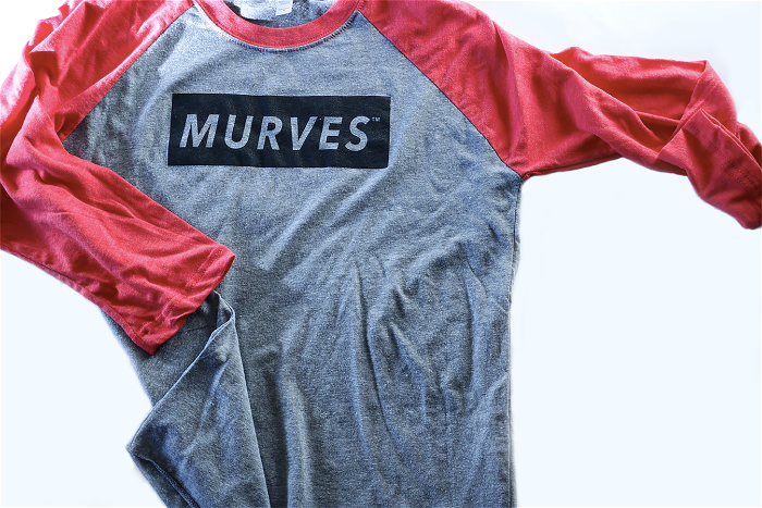 Red and online gray baseball tee